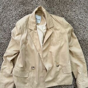 Madewell Tan Blazer Classic Notched Lapels
